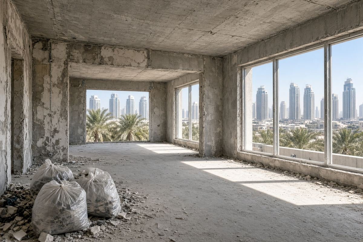 Selective interior demolition inside a Dubai villa